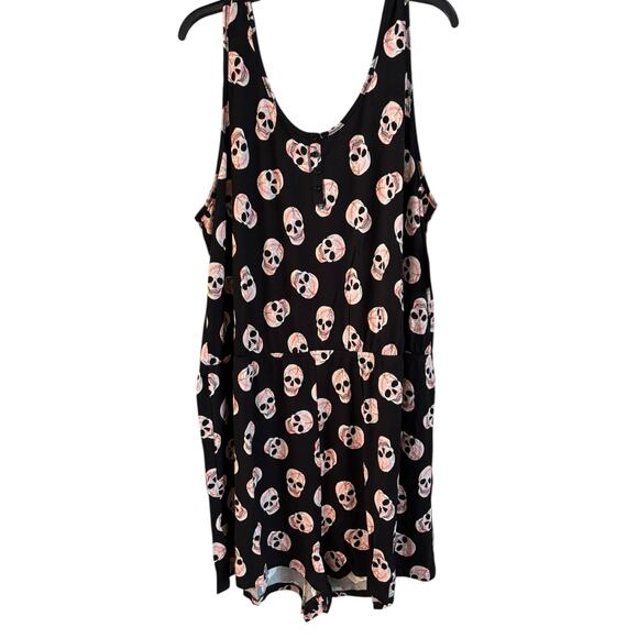 Torrid Supersoft Romper Skull Stretchy Black Tank Size 4X Sleep Lounge NWT - Picture 1 of 8
